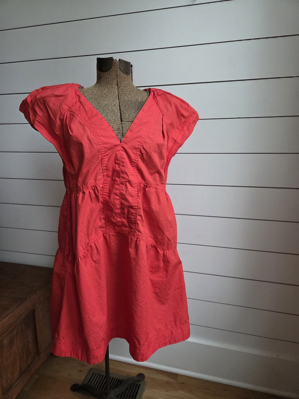 Pinch Coral V-Neck Midi Dress